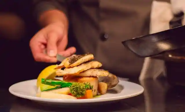 A meal being served on the plate